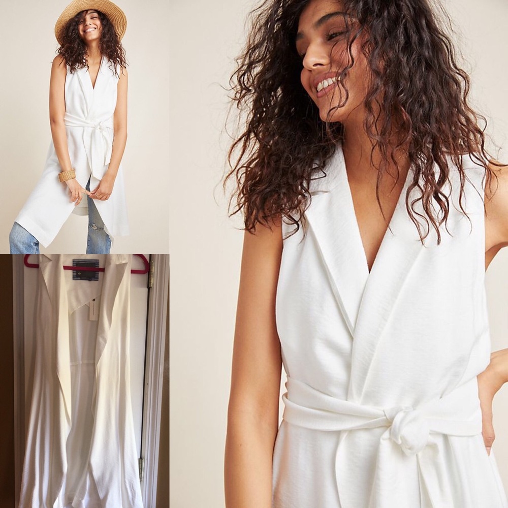 Anthropologie drape vest with tie size xs/s
